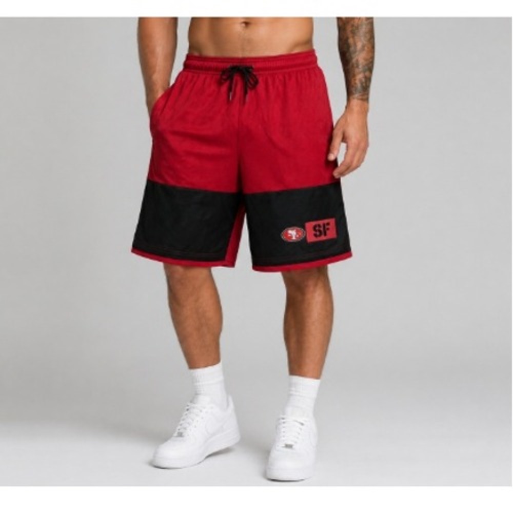 Logo Athletic Men's Scarlet Black San Francisco 49ers NFL Best Shorts 2XL NWT